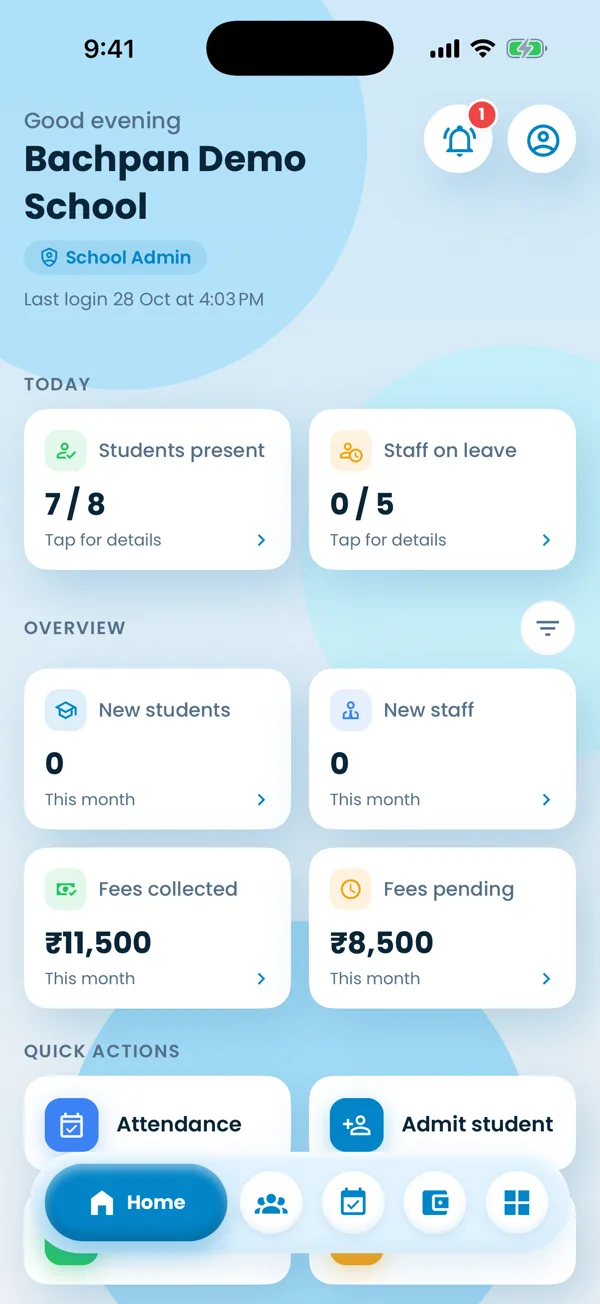 Bachpan Saathi dashboard
