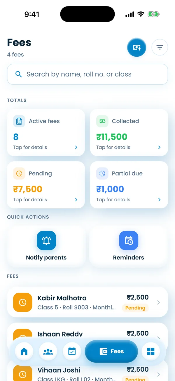Fees overview